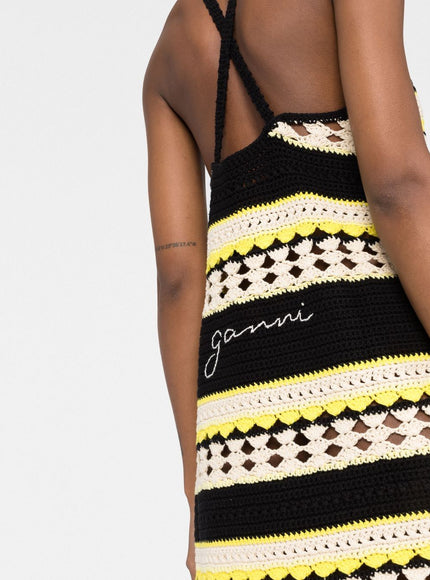 Ganni Striped Crochet Dress