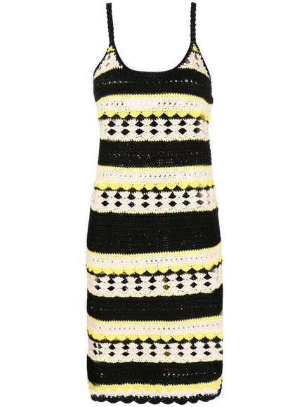 Ganni Striped Crochet Dress