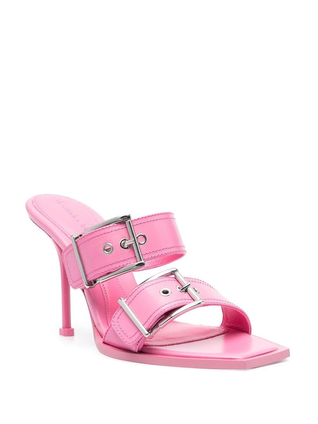 Alexander McQueen Buckle Detailed Slip-On Sandals