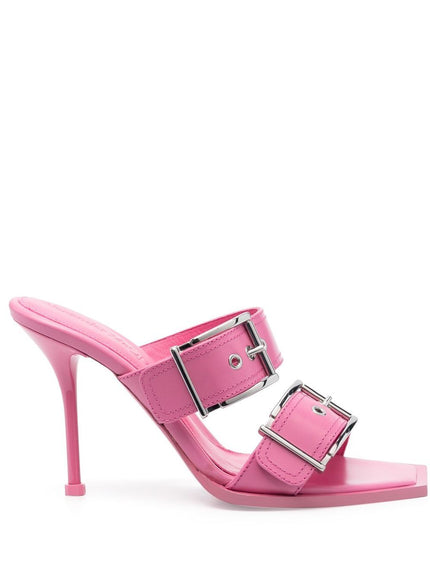 Alexander McQueen Buckle Detailed Slip-On Sandals