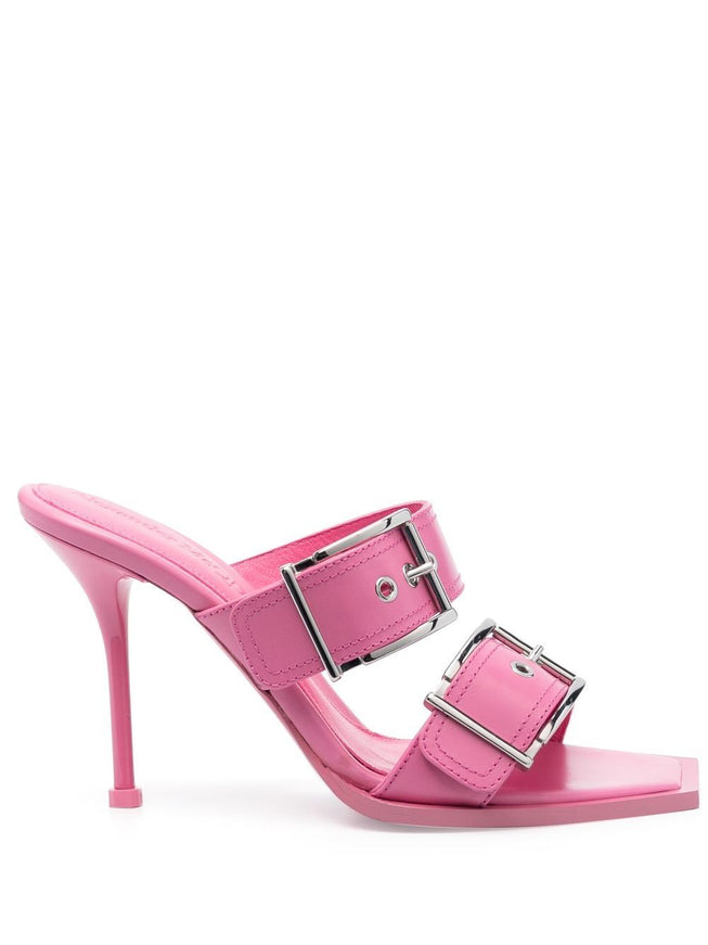 Alexander McQueen Buckle Detailed Slip-On Sandals