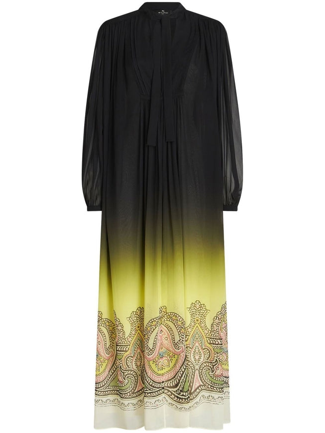 Etro Printed Silk Dress In Black