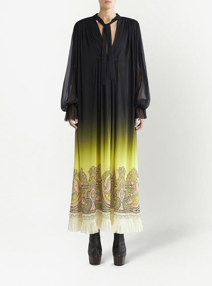 Etro Printed Silk Dress In Black