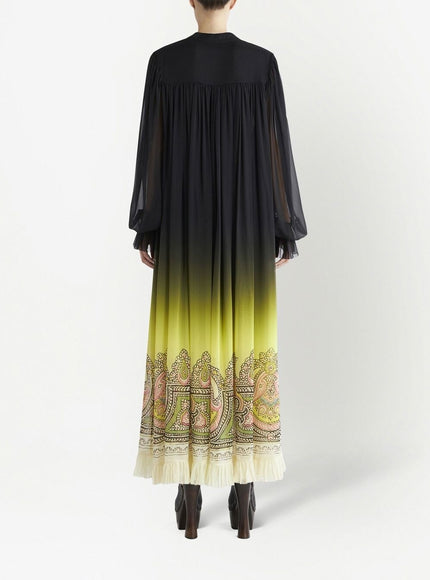 Etro Printed Silk Dress In Black