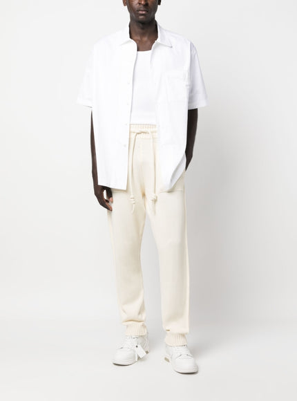 Off White Trousers Beige