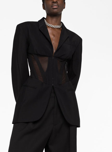 Mugler Viscose Blend Single-Breasted Jacket