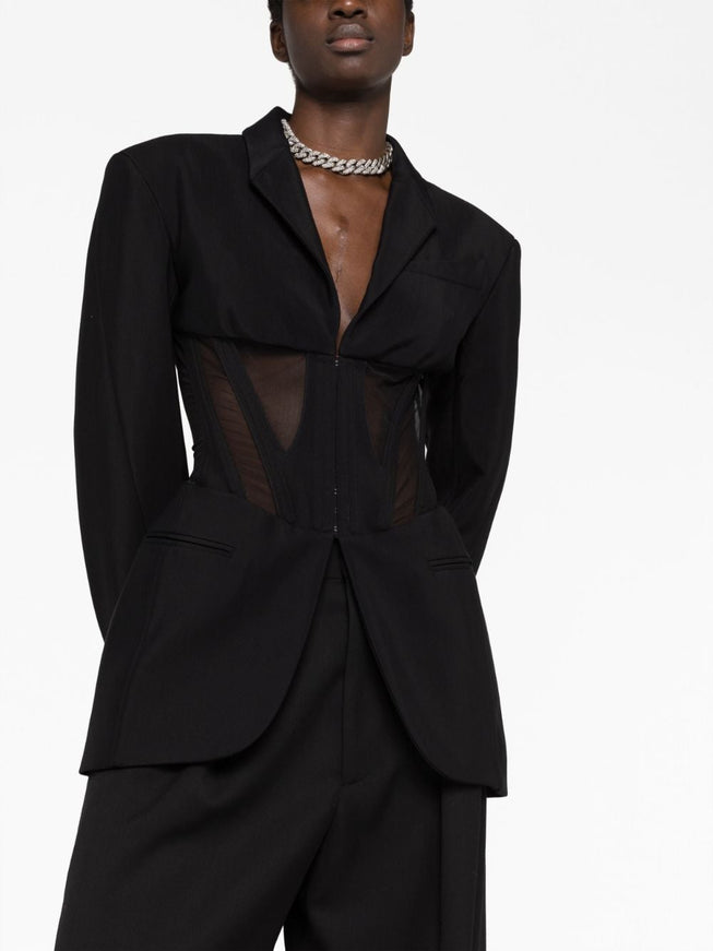 Mugler Viscose Blend Single-Breasted Jacket