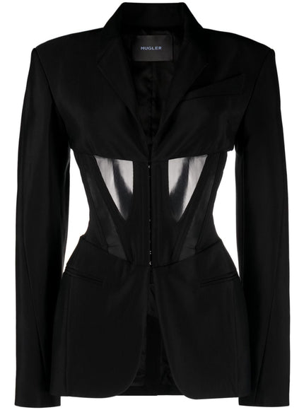 Mugler Viscose Blend Single-Breasted Jacket