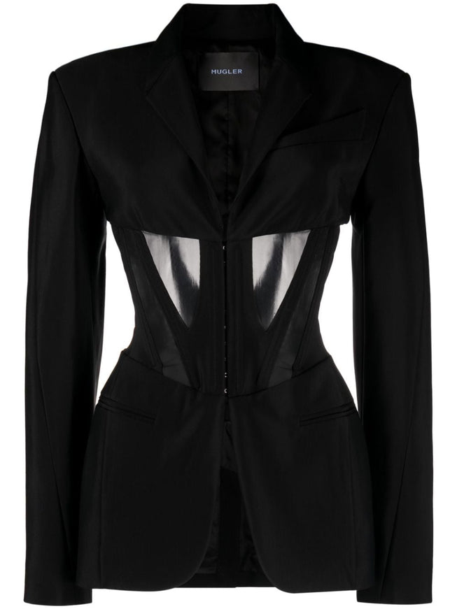 Mugler Viscose Blend Single-Breasted Jacket