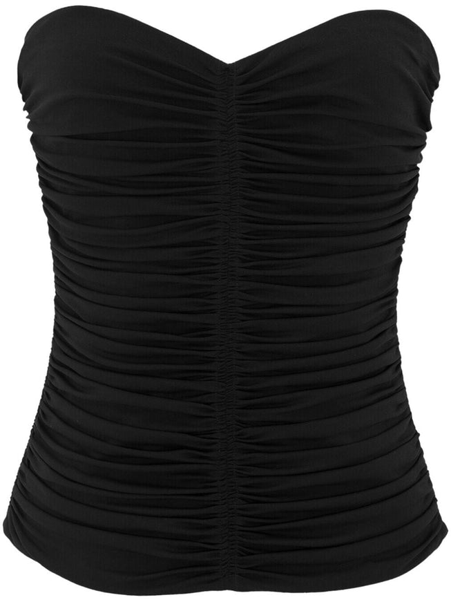 Saint Laurent Black Jersey Crepe Strapless Top