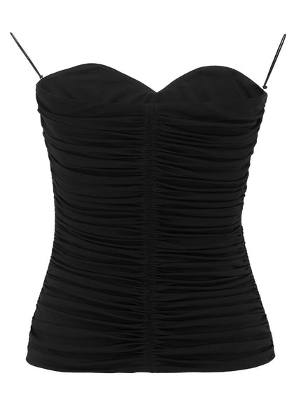 Saint Laurent Black Jersey Crepe Strapless Top