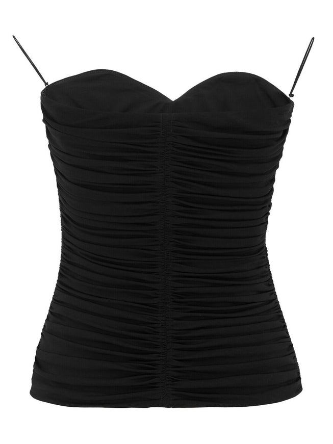 Saint Laurent Black Jersey Crepe Strapless Top