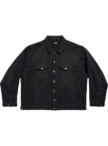 Balenciaga Men's Deconstructed Denim Jacket in Black