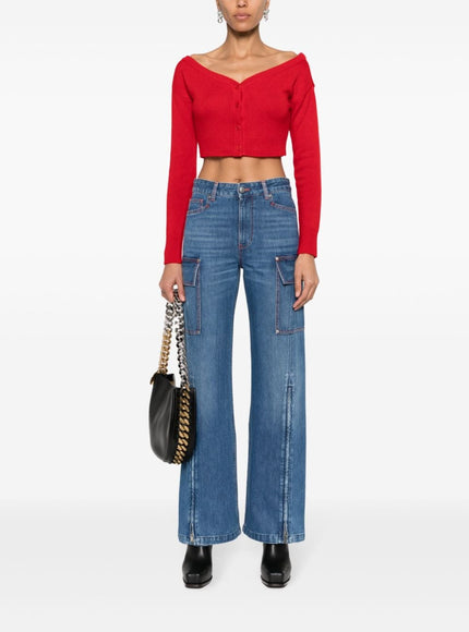 Stella McCartney Denim Flared Cargo Jeans