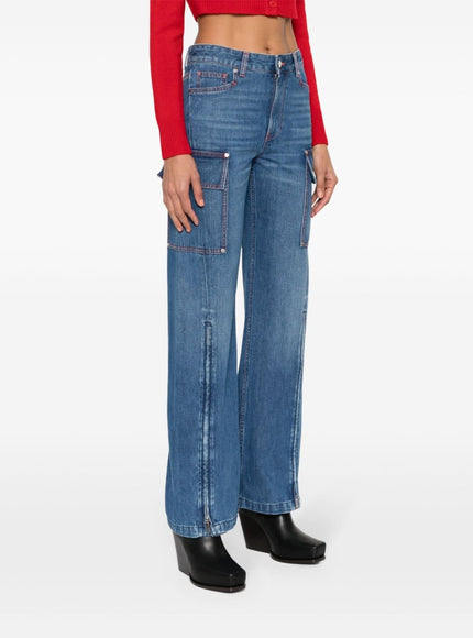 Stella McCartney Denim Flared Cargo Jeans