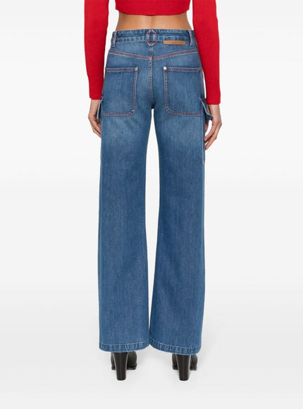 Stella McCartney Denim Flared Cargo Jeans