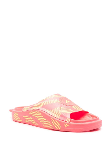 Adidas By Stella McCartney Striped Slides In Pink