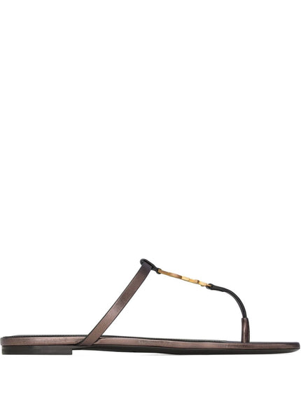 Saint Laurent Cassandra Leather YSL Thong Sandals