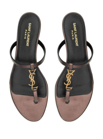 Saint Laurent Cassandra Leather YSL Thong Sandals