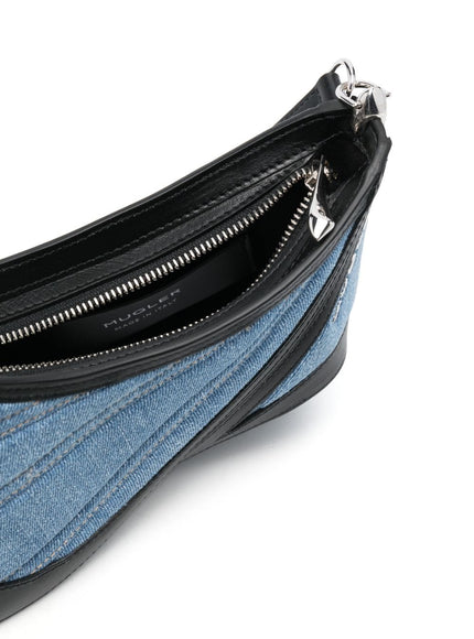 Mugler Medium Denim Spiral Curve 01 Denim Shoulder Bag