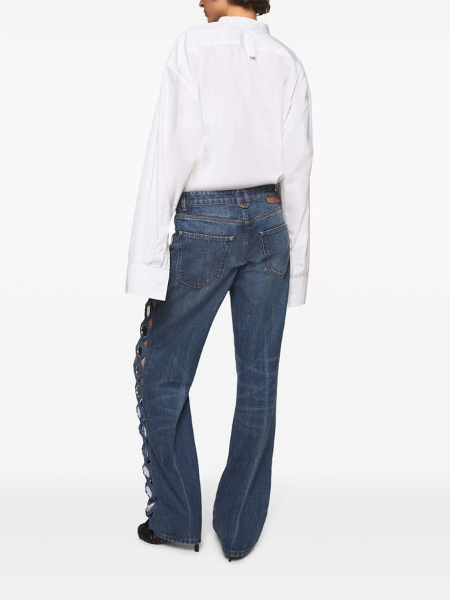 Stella McCartney Plastron Bibbed Cotton Shirt