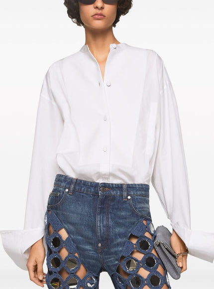 Stella McCartney Plastron Bibbed Cotton Shirt