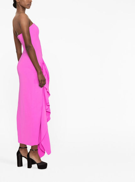 Solace Thalia Draped Dress In Fuchsia