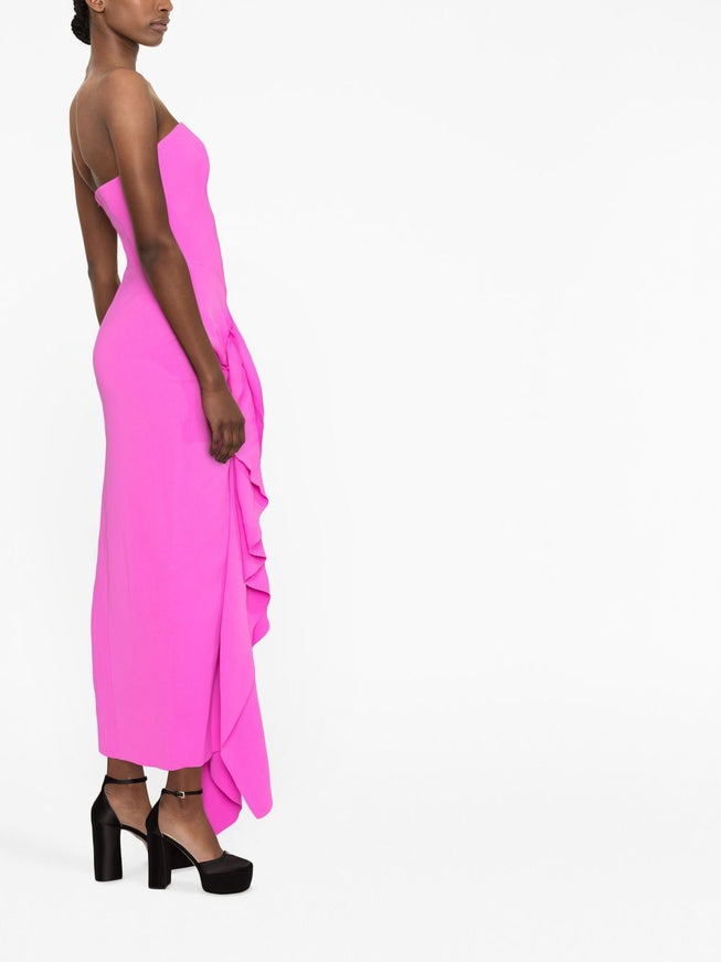 Solace Thalia Draped Dress In Fuchsia