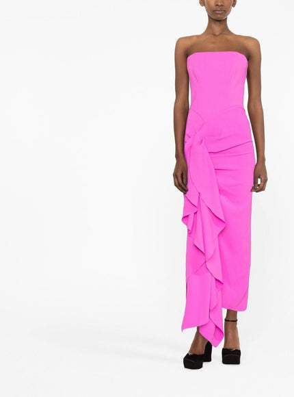 Solace Thalia Draped Dress In Fuchsia