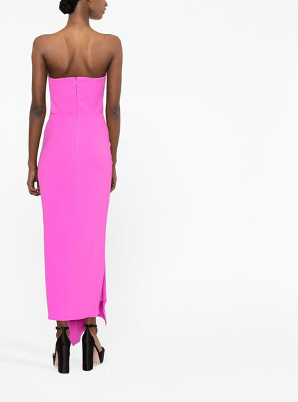 Solace Thalia Draped Dress In Fuchsia