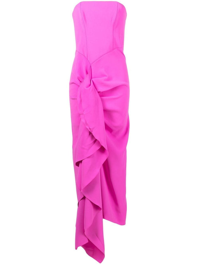 Solace Thalia Draped Dress In Fuchsia