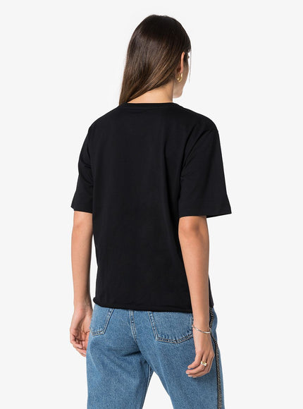 Saint Laurent Logo Print T-shirt In Black