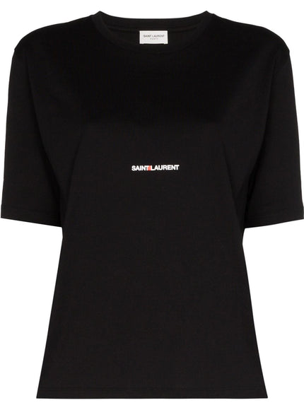 Saint Laurent Logo Print T-shirt In Black