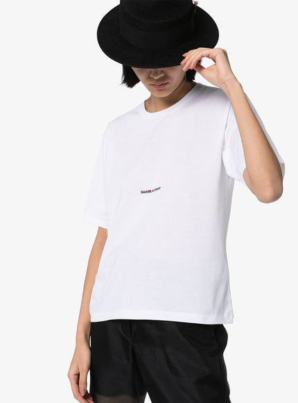 Saint Laurent Logo T-shirt in White