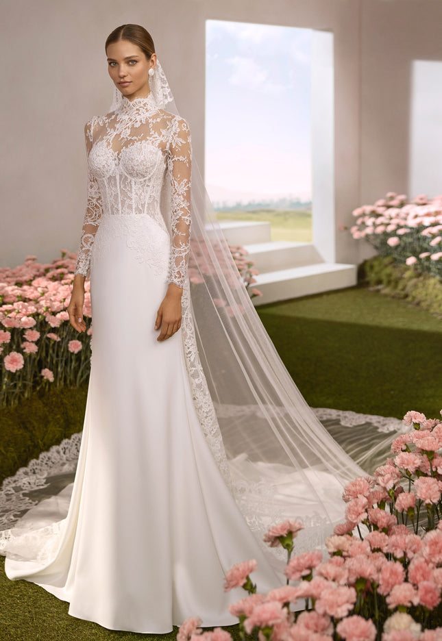 Rosa Clará Couture Reflejo Illusion Lace Mermaid Wedding Dress