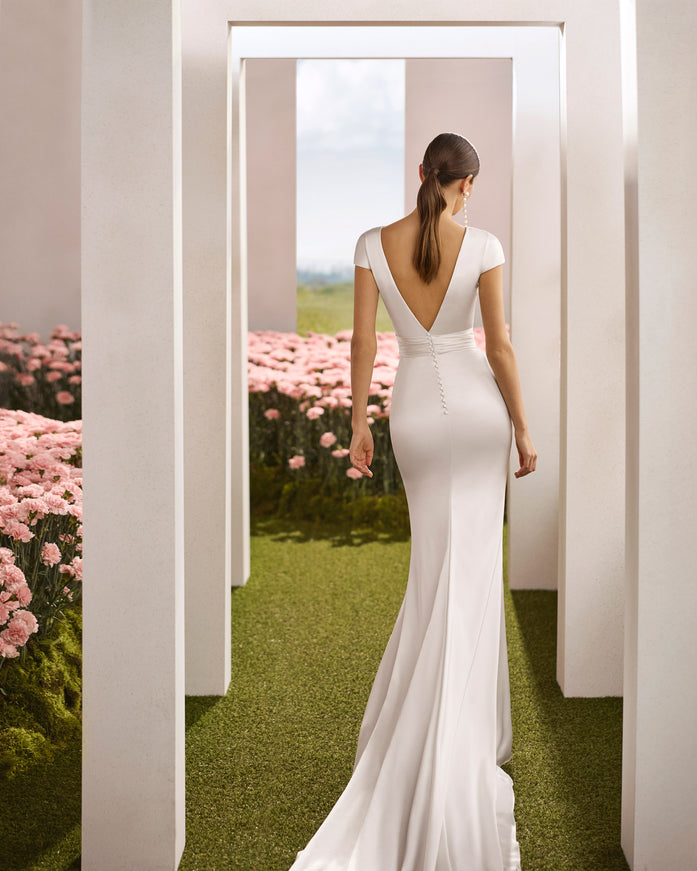 Rosa Clará Couture Rimar Crepe Satin Bridal Gown