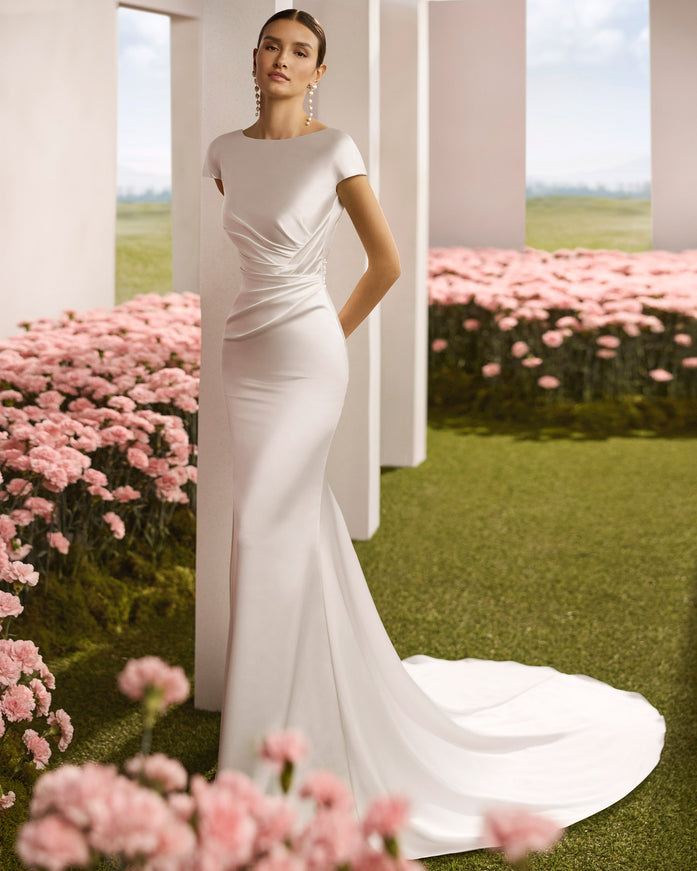 Rosa Clará Couture Rimar Crepe Satin Bridal Gown