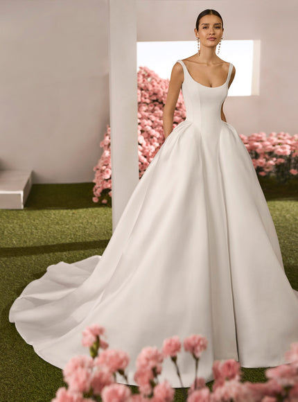 Rosa Clará Romance Ballgown Wedding Dress with Mikado Skirt