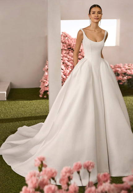Rosa Clará Romance Ballgown Wedding Dress with Mikado Skirt