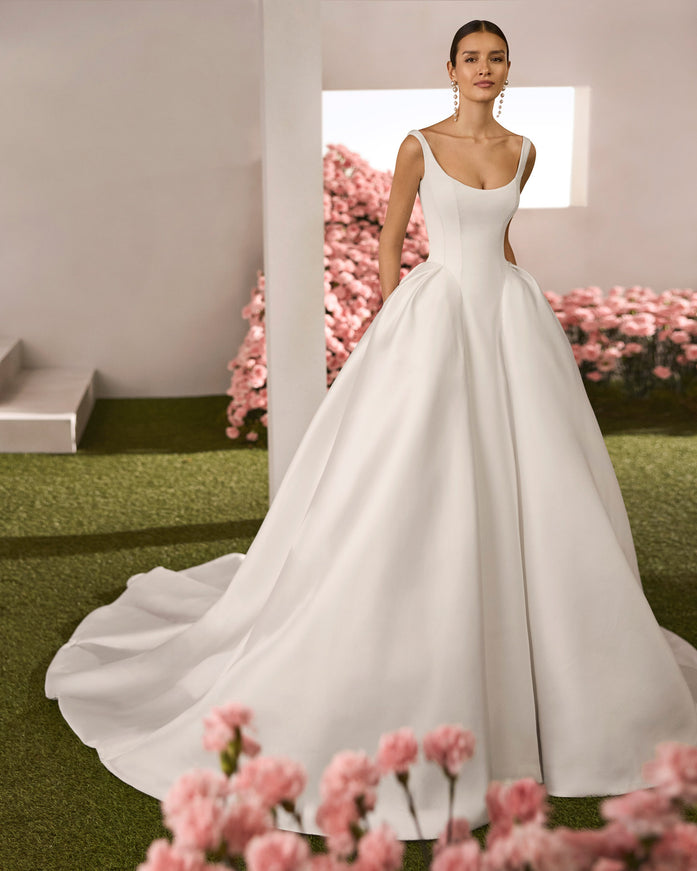 Rosa Clará Romance Ballgown Wedding Dress with Mikado Skirt