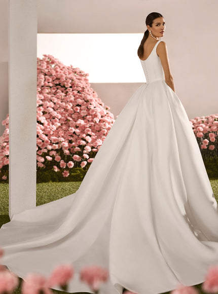 Rosa Clará Romance Ballgown Wedding Dress with Mikado Skirt