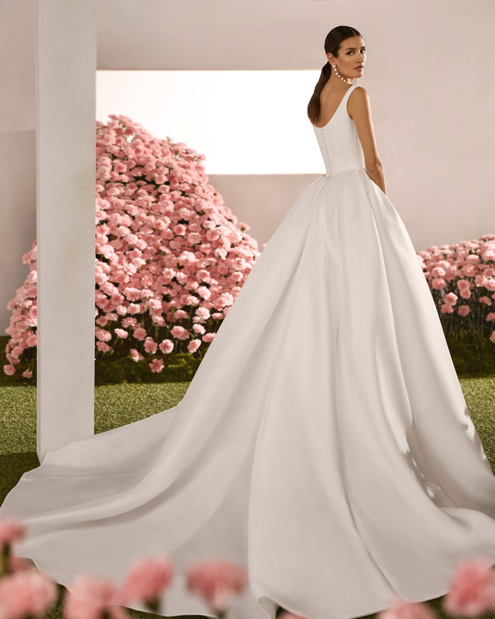 Rosa Clará Romance Ballgown Wedding Dress with Mikado Skirt