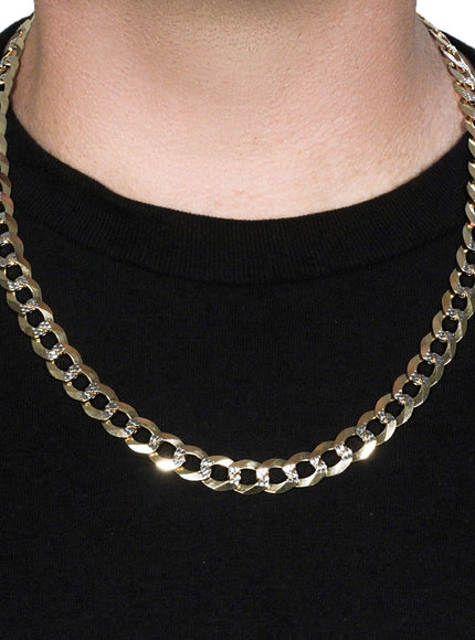 12.18 mm 14k Two Tone Gold Pave Curb Chain - Ellie Belle