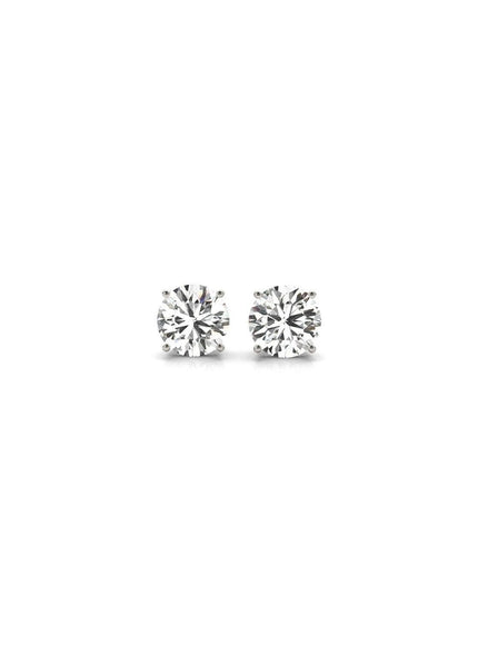 1/2 cttw Lab Grown Round Diamond Stud Earrings 14k White Gold (G/VS2) - Ellie Belle