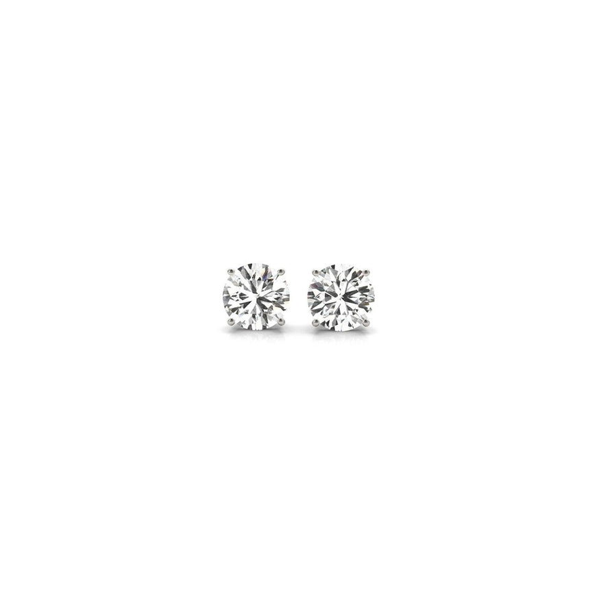 1/2 cttw Lab Grown Round Diamond Stud Earrings 14k White Gold (G/VS2) - Ellie Belle