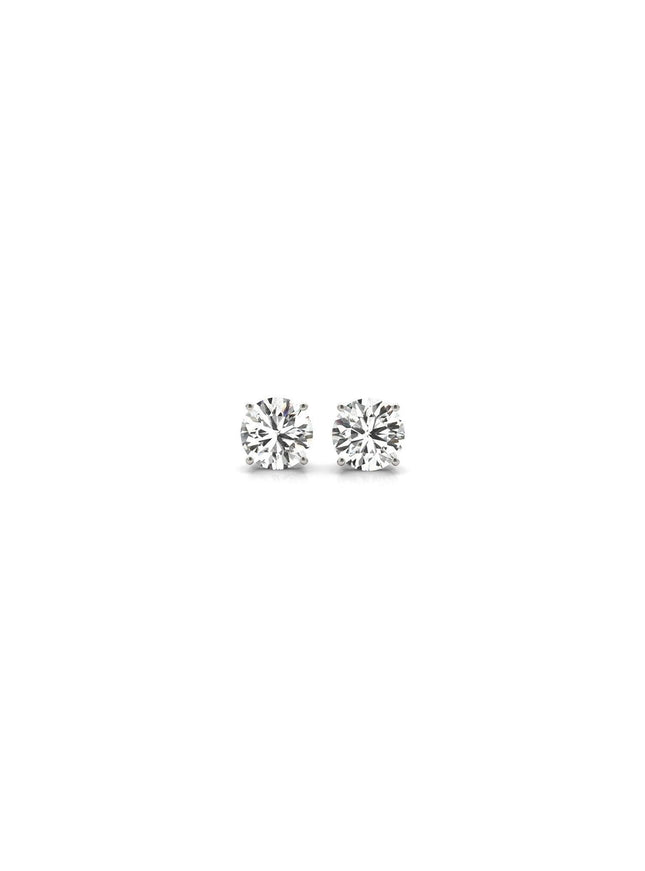 1/2 cttw Lab Grown Round Diamond Stud Earrings 14k White Gold (G/VS2) - Ellie Belle