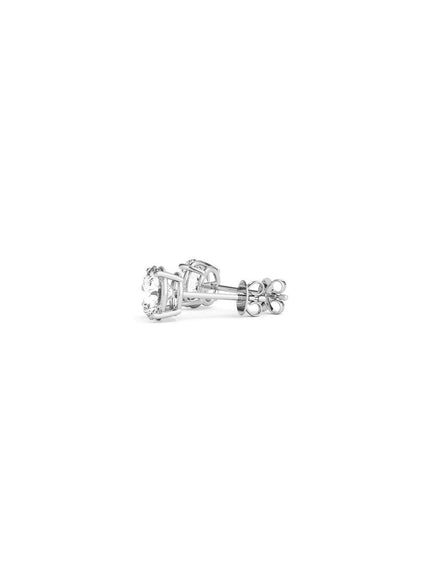 1/2 cttw Lab Grown Round Diamond Stud Earrings 14k White Gold (G/VS2) - Ellie Belle