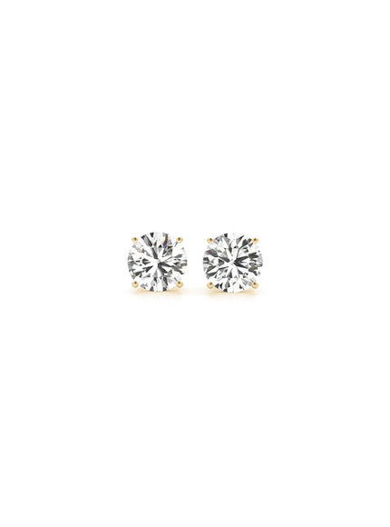 1/2 cttw Lab Grown Round Diamond Stud Earrings 14k Yellow Gold (G/VS2) - Ellie Belle