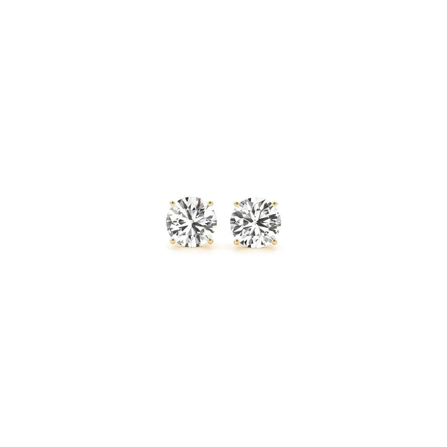 1/2 cttw Lab Grown Round Diamond Stud Earrings 14k Yellow Gold (G/VS2) - Ellie Belle