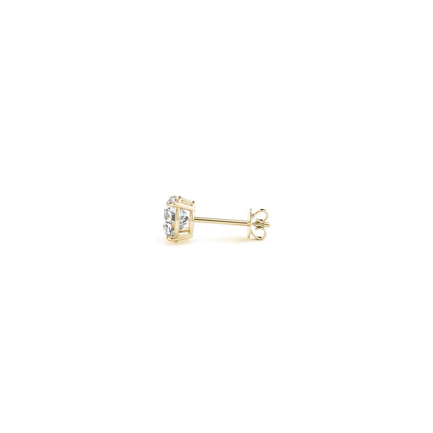 1/2 cttw Lab Grown Round Diamond Stud Earrings 14k Yellow Gold (G/VS2) - Ellie Belle